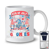 Personalized Custom Name 4th of July With My Gnomies; Adorable USA Three Gnomes; Patriotic T-Shirt
