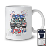 Personalized Custom Name 4th of July; Lovely Three US Flag Gecko On Truck; Patriotic T-Shirt