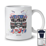Personalized Custom Name 4th of July; Lovely Three US Flag Rat On Truck; Patriotic T-Shirt