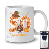Personalized Custom Name 50th Birthday; Awesome Thanksgiving Turkey Pumpkin; Family T-Shirt