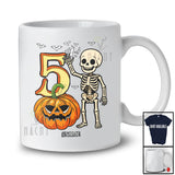 Personalized Custom Name 5th Birthday Skeleton; Amazing Halloween 5 Years Old Pumpkin; Family T-Shirt