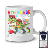 Personalized Custom Name 5th Grade Squad; Lovely First Day Of School Student Teacher T-Rex T-Shirt