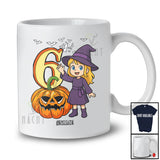 Personalized Custom Name 6th Birthday Witch; Amazing Halloween 6 Years Old Pumpkin; Family T-Shirt