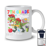 Personalized Custom Name 7th Grade Squad; Lovely First Day Of School Student Teacher T-Rex T-Shirt