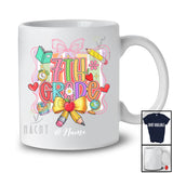 Personalized Custom Name 7th Grade; Lovely First Day of School Back To School Coquette Pencil T-Shirt