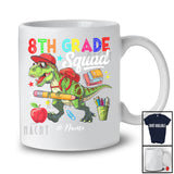 Personalized Custom Name 8th Grade Squad; Lovely First Day Of School Student Teacher T-Rex T-Shirt