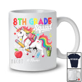 Personalized Custom Name 8th Grade Squad; Lovely First Day Of School Student Teacher Unicorn T-Shirt