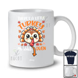 Personalized Custom Name Little Turkey In This Oven; Lovely Thanksgiving Turkey Tail Pregnancy T-Shirt