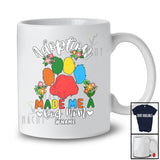 Personalized Custom Name Adoption Made Me a Dog Mom; Lovely Mother's Day Paw Flowers T-Shirt