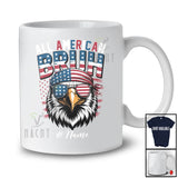 Personalized Custom Name All American Bruh; Amazing 4th Of July Eagle Sunglasses; Patriotic T-Shirt