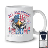 Personalized Custom Name All American Bruh; Awesome 4th Of July Eagle US Flag; Patriotic T-Shirt