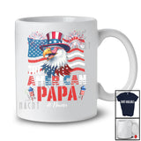 Personalized Custom Name All American Papa; Lovely 4th Of July US Flag Eagle; Patriotic Family T-Shirt