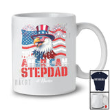 Personalized Custom Name All American Stepdad; Lovely 4th Of July US Flag Eagle; Patriotic Family T-Shirt