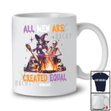Personalized Custom Name All Men Are Created Equal; Scary Halloween Witch Skull; Feminist T-Shirt
