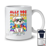 Personalized Custom Name Ally Dog; Adorable LGBTQ Pride Gay Dog Sunglasses; Family T-Shirt
