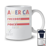 Personalized Custom Name America Independence Freedom; Proud 4th Of July Patriotic Vintage T-Shirt