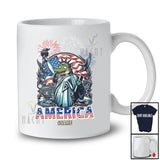 Personalized Custom Name America; Joyful 4th Of July Alligator Cosplay Statue Of Liberty; Patriotic T-Shirt