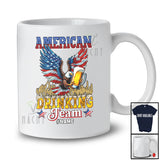 Personalized Custom Name American Drinking Team; Cheerful 4th Of July Eagle Beer; Patriotic T-Shirt