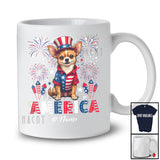 Personalized Custom Name America; Amazing 4th Of July US Flag Fireworks Chihuahua; Patriotic T-Shirt