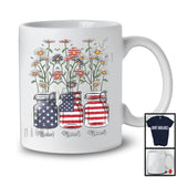 Personalized Custom Name American Flag Daisy, Lovely 4th Of July Flowers, Patriotic T-Shirt