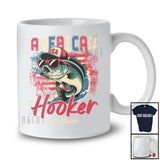 Personalized Custom Name American Hooker; Amazing 4th Of July Vintage US Flag Bass Fish; Fishing T-Shirt