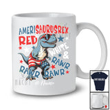 Personalized Custom Name Amerisaurus Rex Rawr; Humorous 4th Of July T-Rex; Patriotic T-Shirt