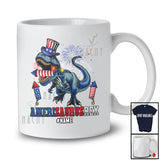 Personalized Custom Name Amerisaurus Rex; Amazing 4th Of July Dinosaur T-Rex Fireworks; Patriotic T-Shirt