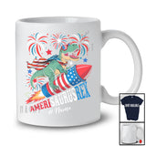 Personalized Custom Name Amerisaurusrex; Joyful 4th Of July T-Rex Riding Firecracker; Patriotic T-Shirt