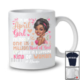 Personalized Custom Name An April Girl Once In A Lifetime; Lovely Birthday Zodiac Woman Afro T-Shirt