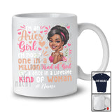 Personalized Custom Name An Aries Girl Once In A Lifetime; Lovely Birthday Zodiac Woman Afro T-Shirt