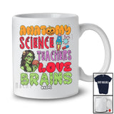 Personalized Custom Name Anatomy Science Teachers Love Brains; Horror Halloween Zombie T-Shirt