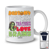 Personalized Custom Name Anatomy Teachers Love Brains; Horror Halloween Women Zombie T-Shirt