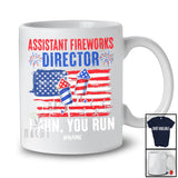 Personalized Custom Name Assistant Fireworks Director Run; Joyful 4th Of July US Flag; Patriotic T-Shirt