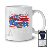 Personalized Custom Name Assistant Fireworks Director Runs; Proud 4th of July US Flag Firecracker T-Shirt