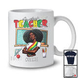 Personalized Custom Name Assistant Teacher, Proud Juneteenth Afro Girl Women, Black African American T-Shirt