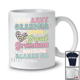 Personalized Custom Name Aunt Great Grandma Nothing Scares Me; Happy Mother's Day Leopard; Custom Name Family T-Shirt