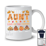 Personalized Custom Name Aunt Loves Her Cute Pumpkins; Lovely Thanksgiving Fall Leaf Family T-Shirt