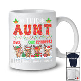 Personalized Custom Name Aunt Loves Her Cute Reindeers; Lovely Christmas Lights Snow Family T-Shirt