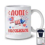 Personalized Custom Name Aunt Of The Little Firecracker; Lovely 4th Of July Family Patriotic T-Shirt