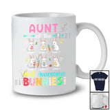 Personalized Custom Name Aunt Of The Most Awesome Bunnies; Lovely Easter Bunny Family T-Shirt