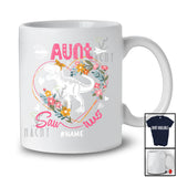 Personalized Custom Name Aunt Saurus; Happy Mother's Day T-Rex In Flowers Heart Shape; Family T-Shirt