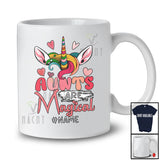 Personalized Custom Name Aunts are Magical; Fantastic Mother's Day Unicorn Face; Family T-Shirt
