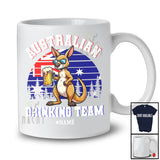 Personalized Custom Name Australian Drinking Team; Humorous Australian Flag Kangaroo Beer T-Shirt