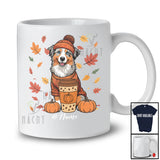 Personalized Custom Name Autumn Aussie Drink Coffee; Lovely Thanksgiving Fall Leaf Family T-Shirt