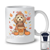 Personalized Custom Name Autumn Cockapoo Drink Coffee; Lovely Thanksgiving Fall Leaf Family T-Shirt