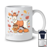 Personalized Custom Name Autumn Goat Drink Coffee; Lovely Thanksgiving Fall Leaf Family T-Shirt