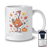 Personalized Custom Name Autumn Goose Drink Coffee; Lovely Thanksgiving Fall Leaf Family T-Shirt