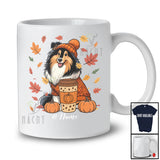 Personalized Custom Name Autumn Shelties Drink Coffee; Lovely Thanksgiving Fall Leaf Family T-Shirt