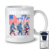 Personalized Custom Name Awesome Since 1776; Proud 4th Of July Bigfoot Patriotic US Flag Family T-Shirt