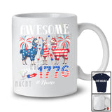 Personalized Custom Name Awesome Since 1776; Proud 4th Of July Llama Patriotic Family T-Shirt